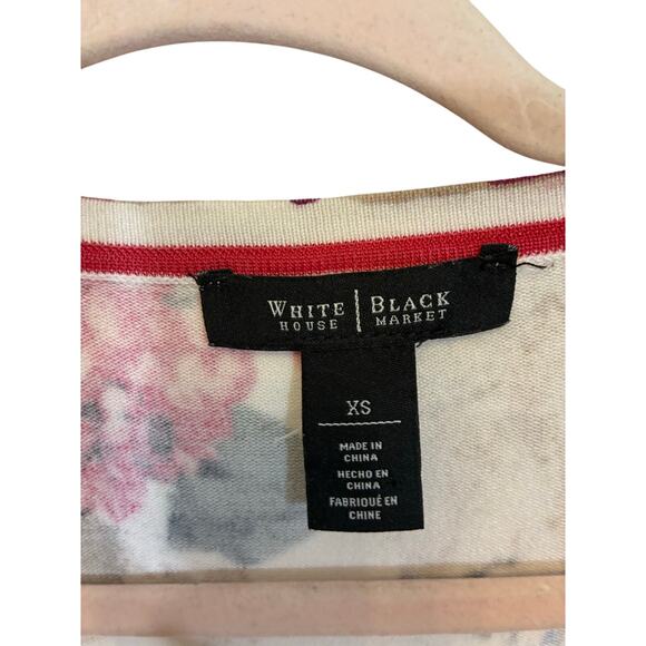 White House Black Market Floral Cardigan XS Shimmer Fairy Soft Girl Ethereal - Picture 3 of 6